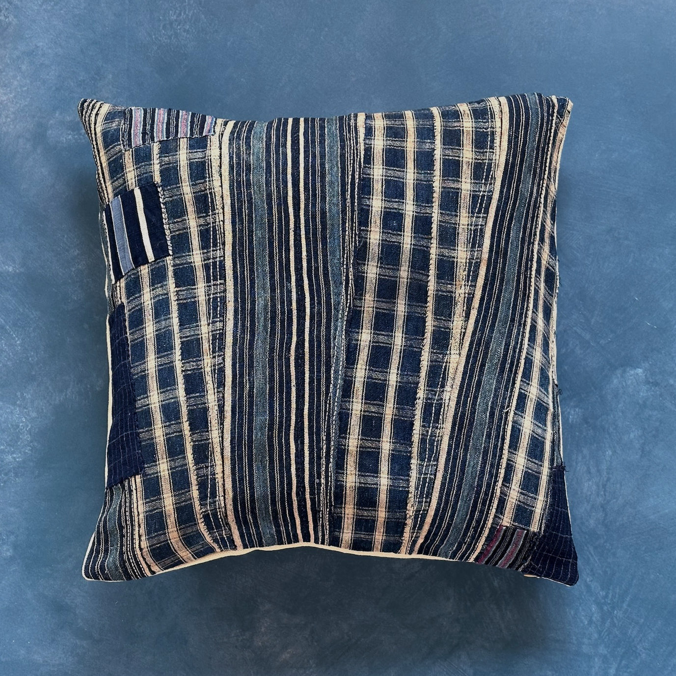 Woven Stripes Patch Coat  Pillow - 20" x 20" - Africa - 160a