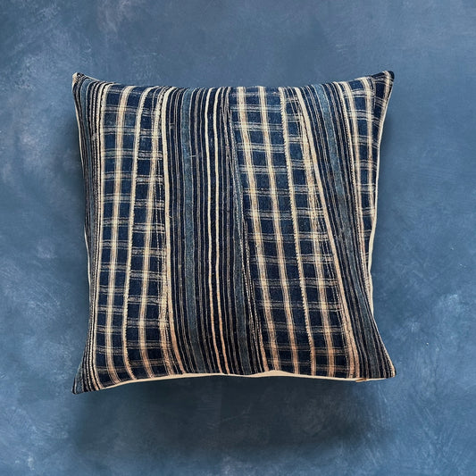 Woven Stripes Patch Coat Pillow - 20" x 20" - Africa - 160b