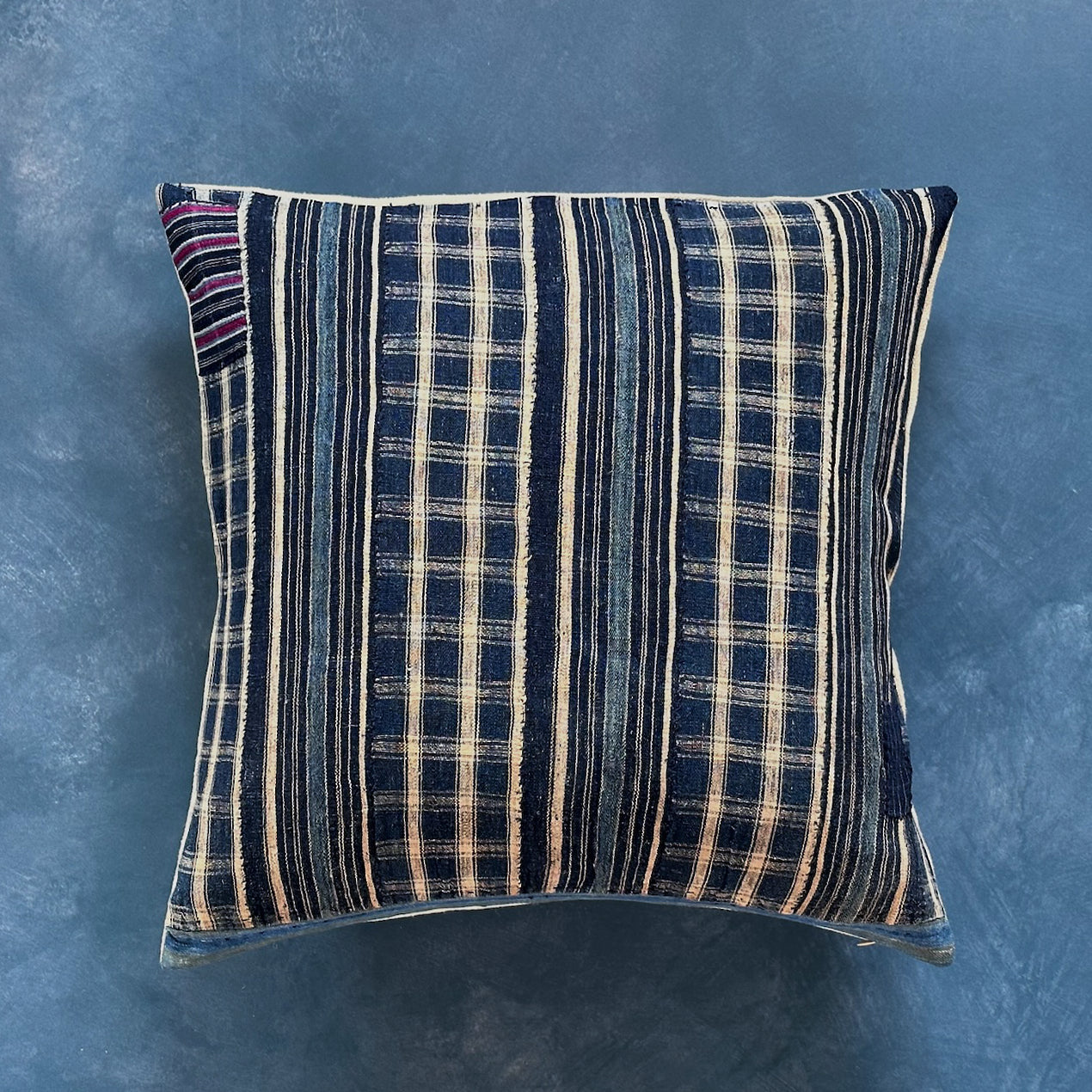 Woven Stripes Patch Coat Pillow - 20" x 20" - Africa - 160c