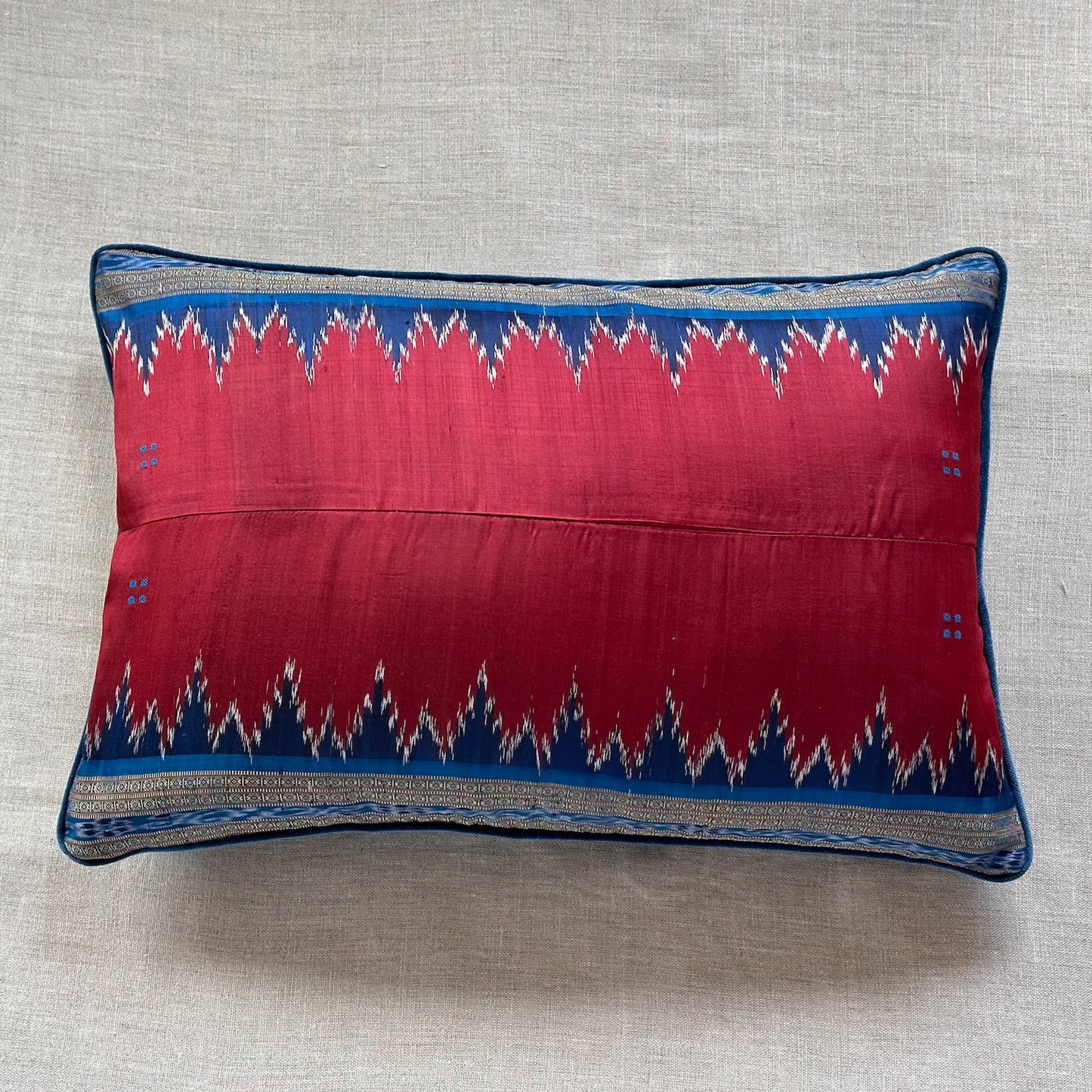 Silk Ikat Sari Pillow - 16" x 24" - India - 162e