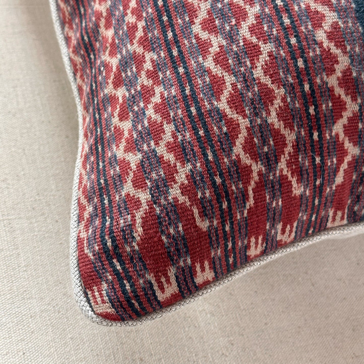 Vintage Ikat Pillow - 22" x 22" - Indonesia - 171a