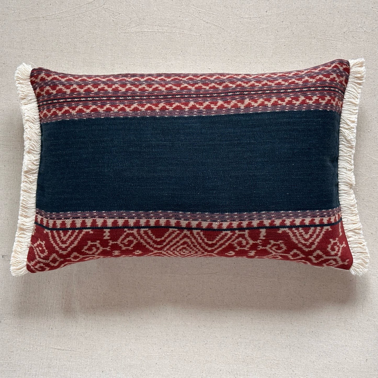 Vintage Ikat Pillow - 13" x 20" - Indonesia - 171e