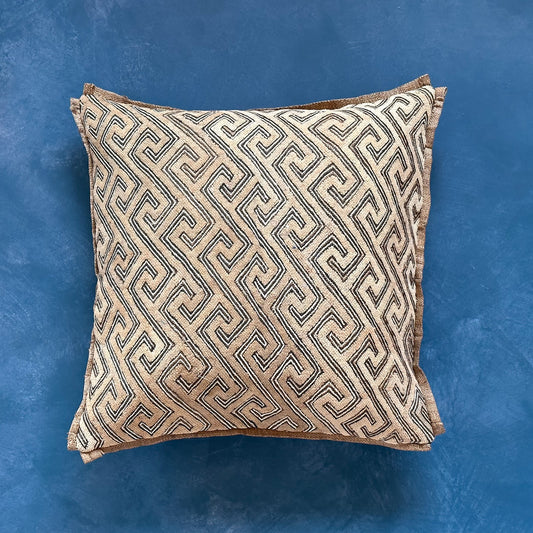 Kuba Cloth-Raffia Pillow - 20" x 20"  - Central Africa - 179c