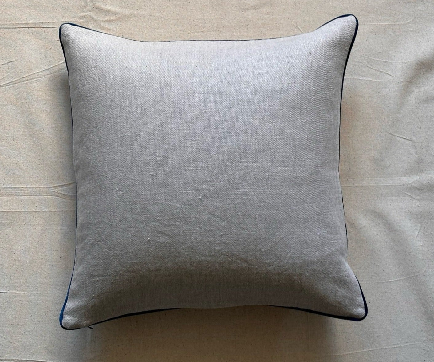 Vintage Wool Embroidery Pillow - 22" x 22" -187a