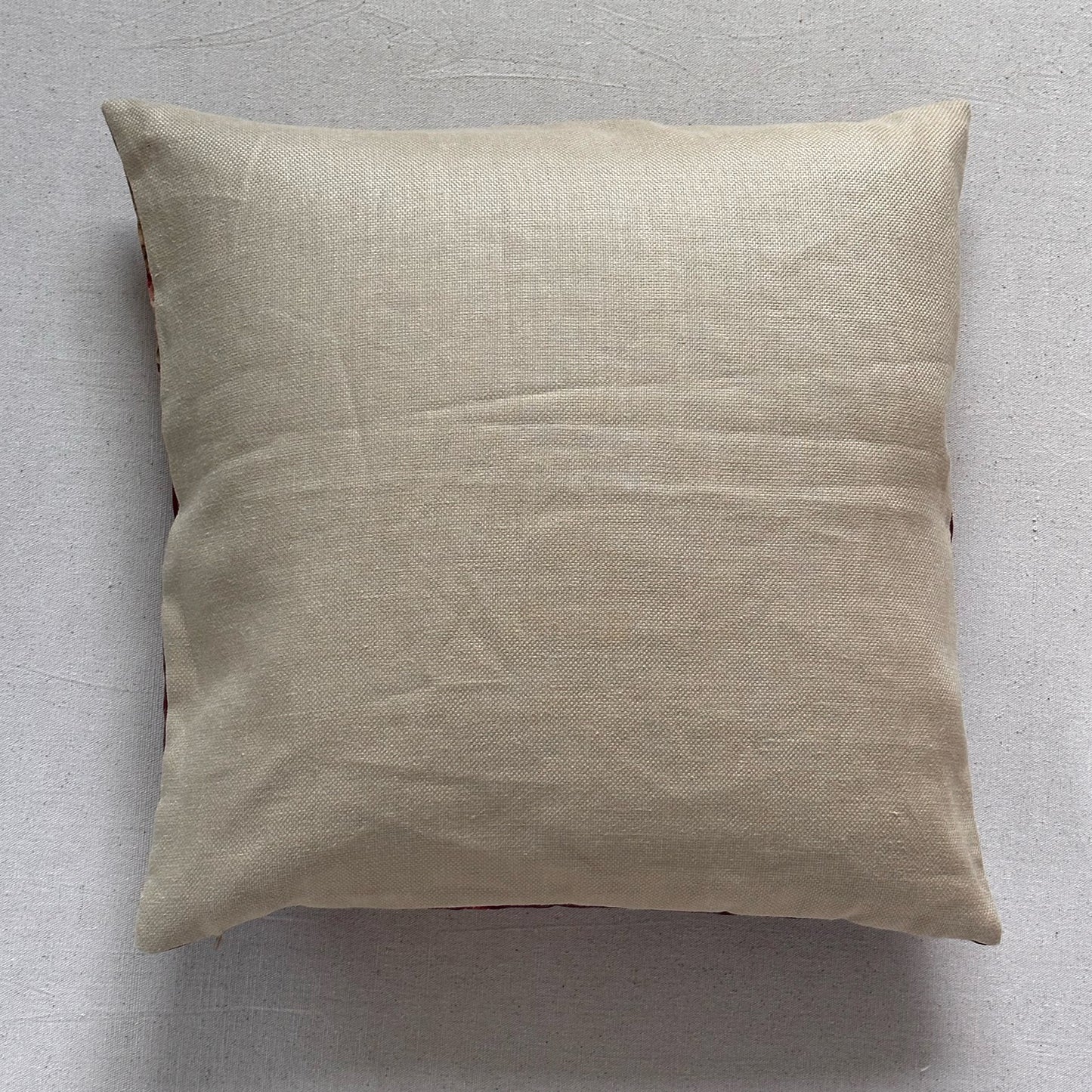 Vintage Linen Floral c. 1920's Pillow - 20" x 20" - England - 190a