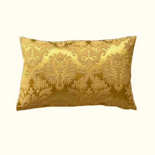 Antique Silk Damask c.1800's Pillow - 13" x 20" - Europe - 208b