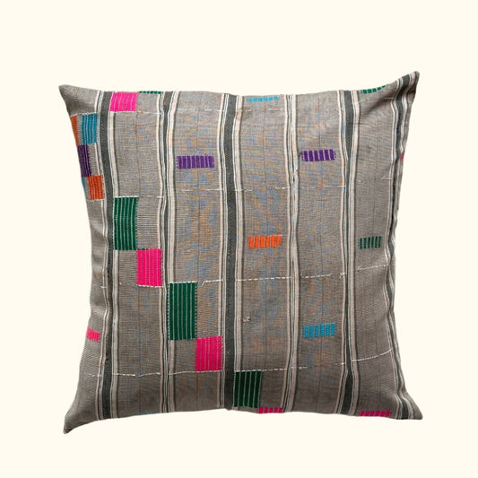 Kente Cloth Pillow - 24" x 24" - Ghana - 2142a