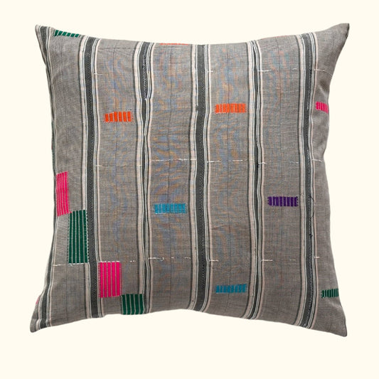 Kente Cloth Pillow - 24" x 24" - Ghana - 2142b