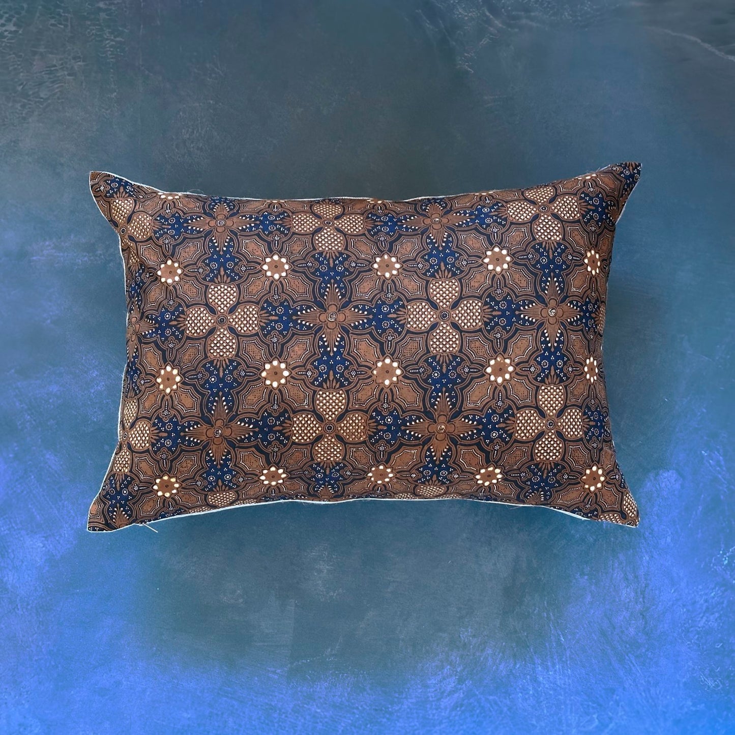 Vintage Batik Pillow - 15" x 22" - India - 221a