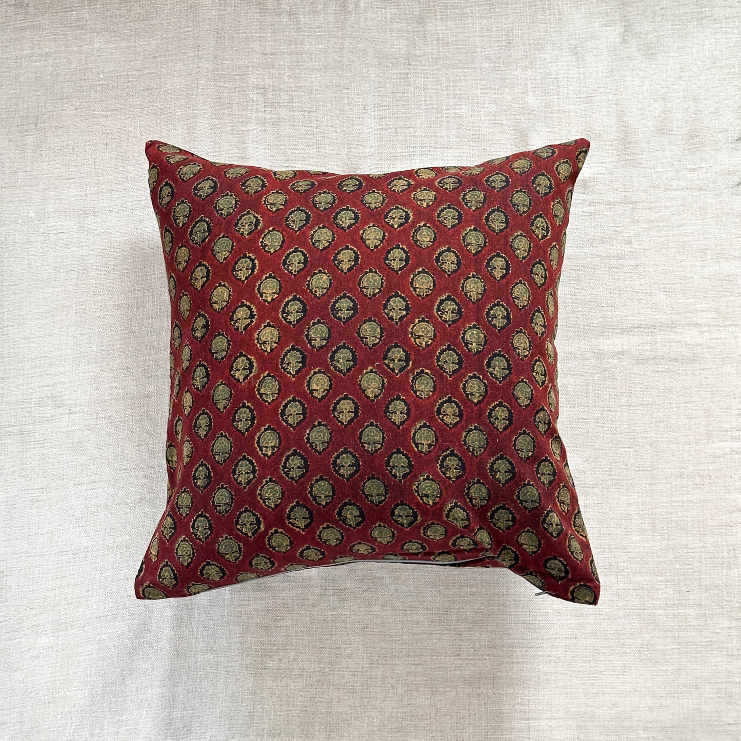 Woven / Block Printed Sari Pillow - 20x20 - India - 225a