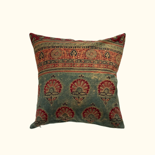 Woven / Block Printed Sari Pillow - 20x20 - India - 226b