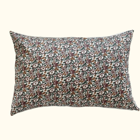 1970's Floral Print Pillow - 16x24 - England - 273f