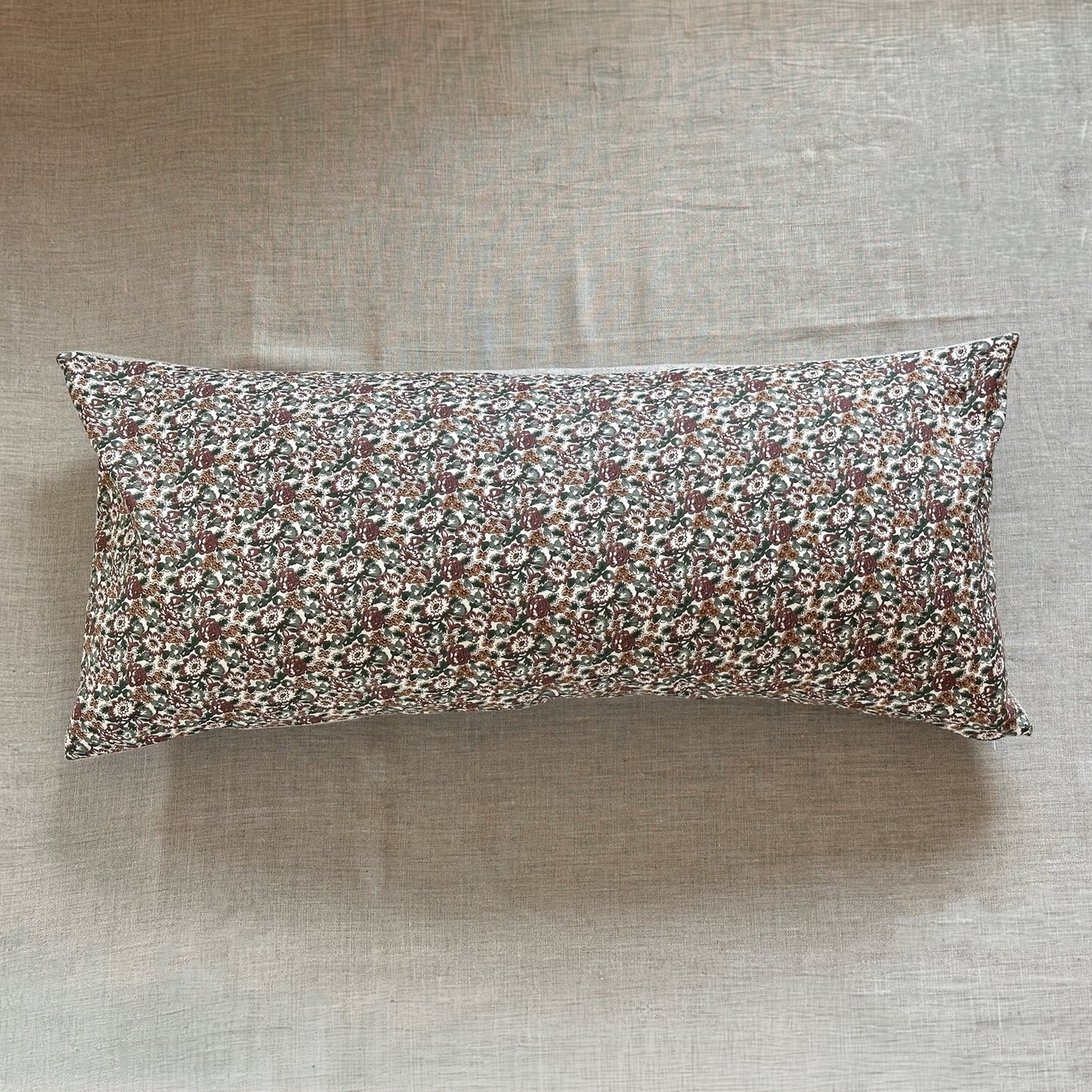 1970's Floral Print Pillow - 16x36 - England - 273i