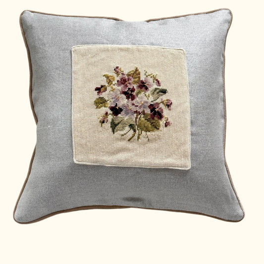 Vintage Needlepoint Pillow - 20x20 - USA - 274a