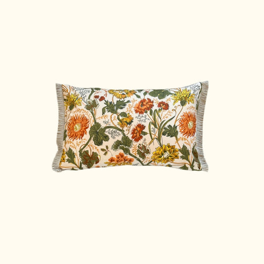 1970's Floral Print Pillow - 11x17 - USA - 2792f