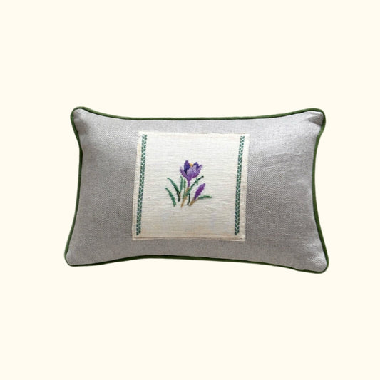 Vintage Cross Stitch Pillow - 11x17 - USA - 280d