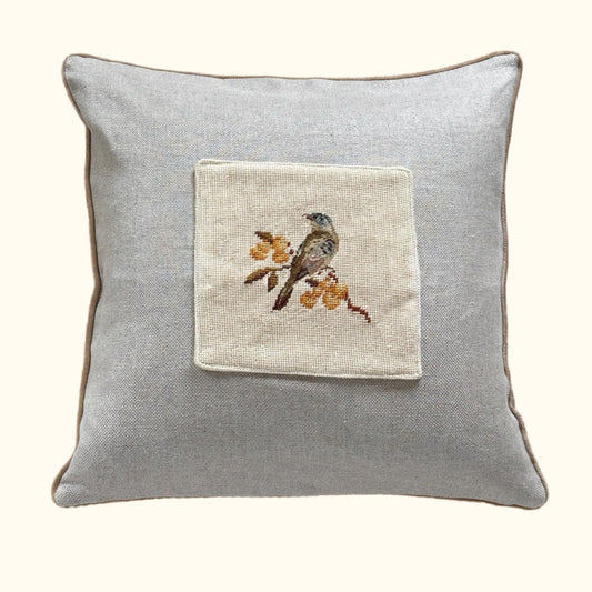 Vintage Needlepoint Pillow - 20x20 - USA - 281a