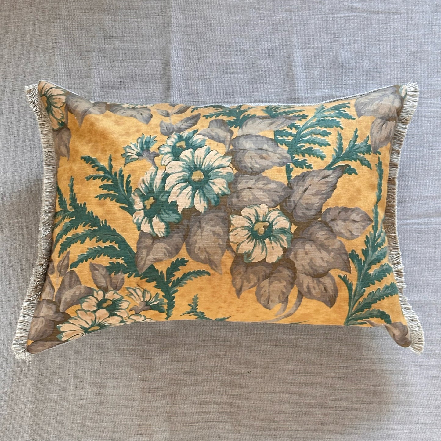 Vintage Floral Print Pillow - 16x24 - USA - 300b