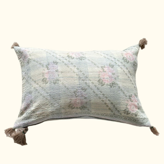 Vintage Kantha Quilt Pillow - 13x20 - India - 345b