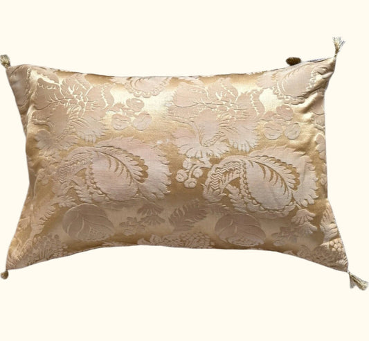 Antique Silk Damask Pillow - 13x20 - Europe - 351a