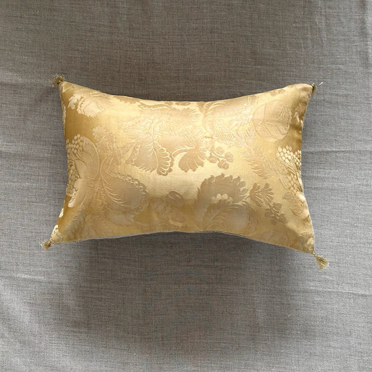 Antique Silk Damask Pillow - 11x17 - Europe - 351b