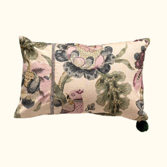 Vintage Bennison Print Pillow - 13x20 - England - 353b