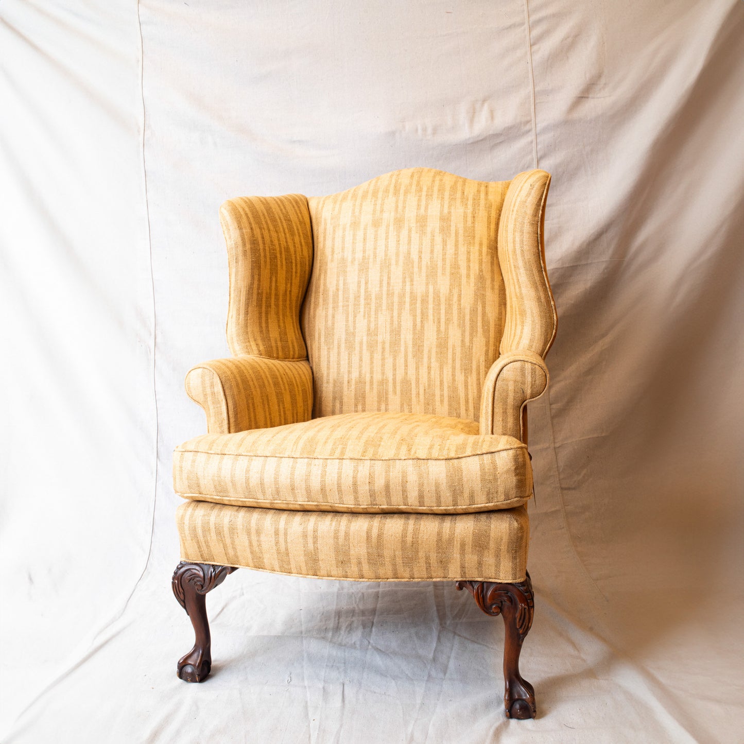 Silk Ikat Wing Chair