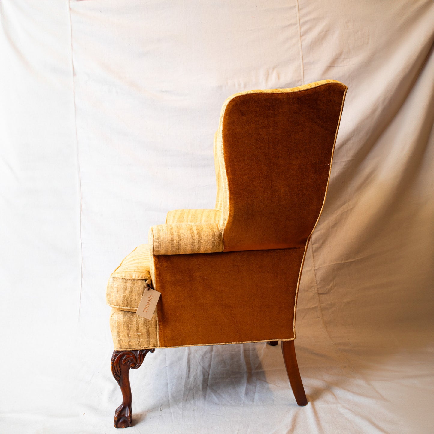 Silk Ikat Wing Chair