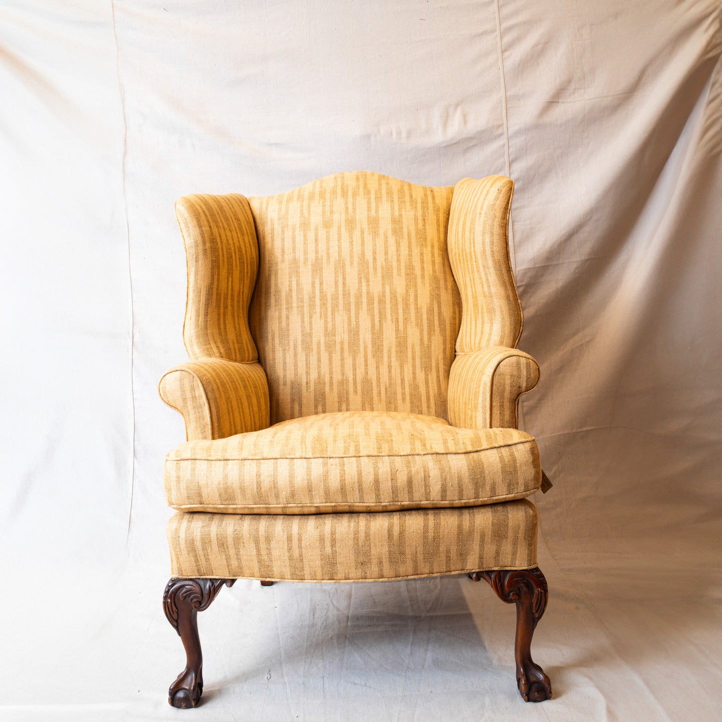 Silk Ikat Wing Chair