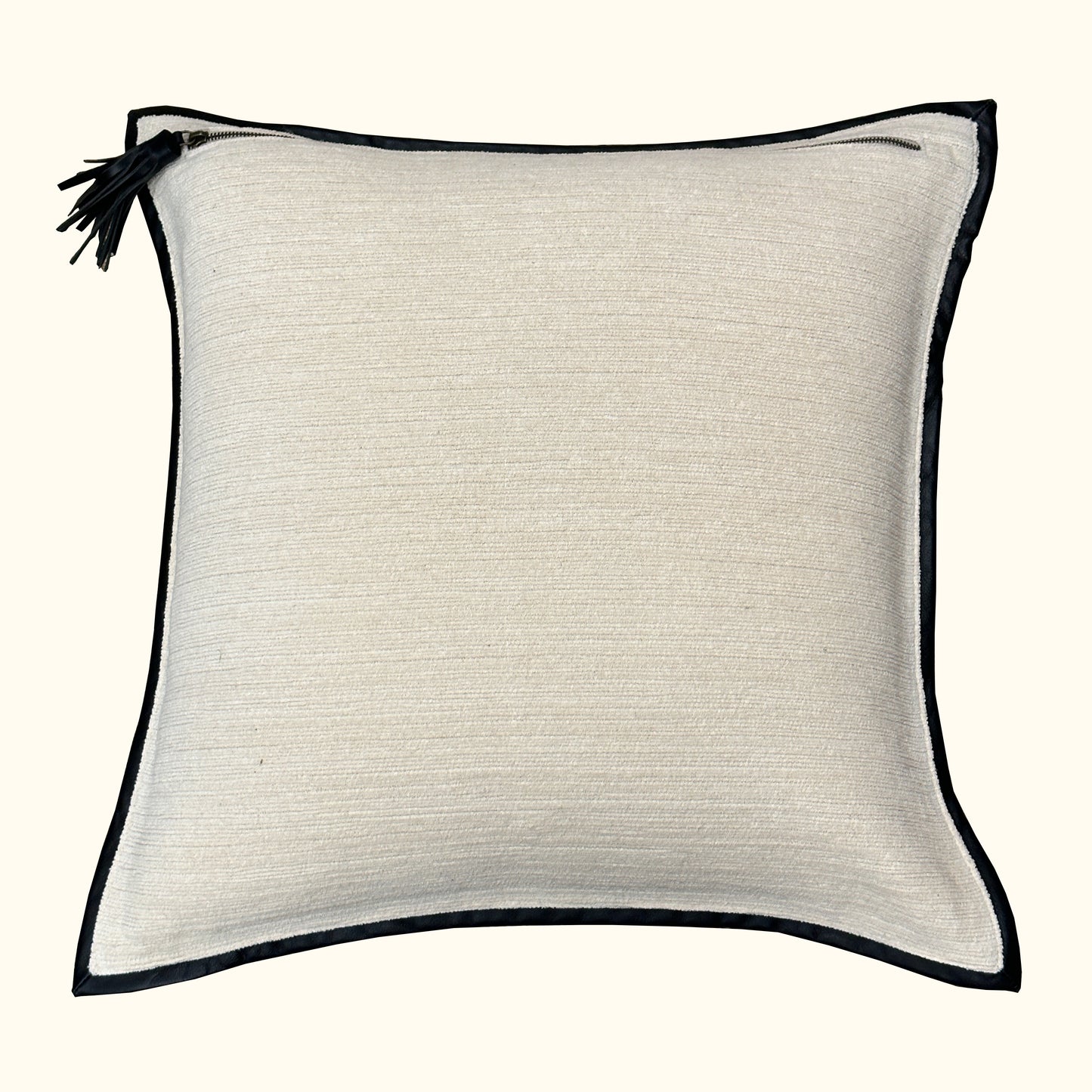 Leather Frame-22x22-Ivory Pillow