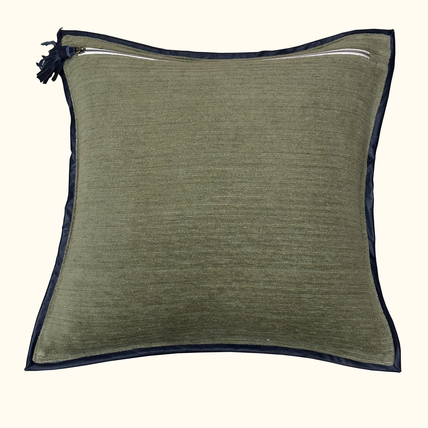 Leather Frame-22x22-Sage Pillow