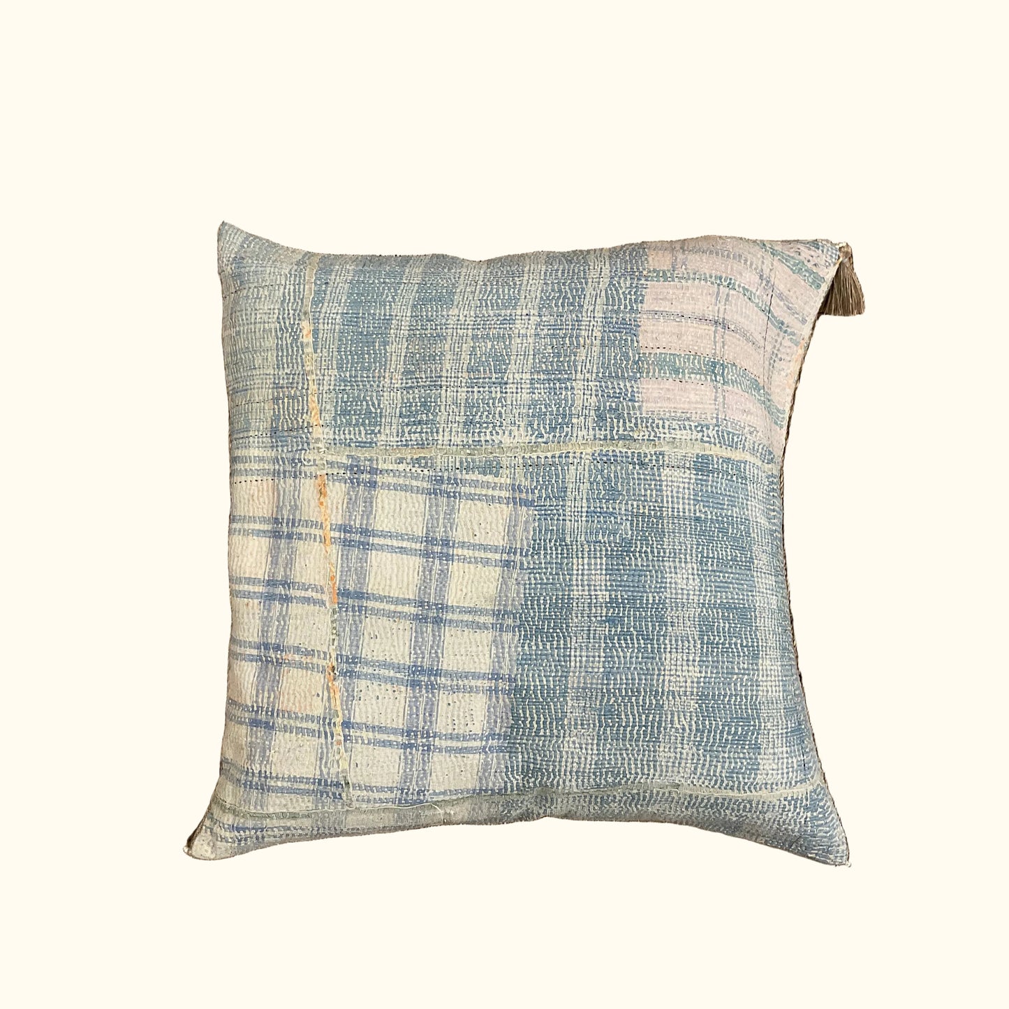 Vintage Kantha Pillow - 20 x 20 - India - 541b