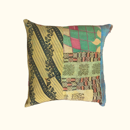 Vintage Kantha Pillow - 20" x 20" - India - 539a