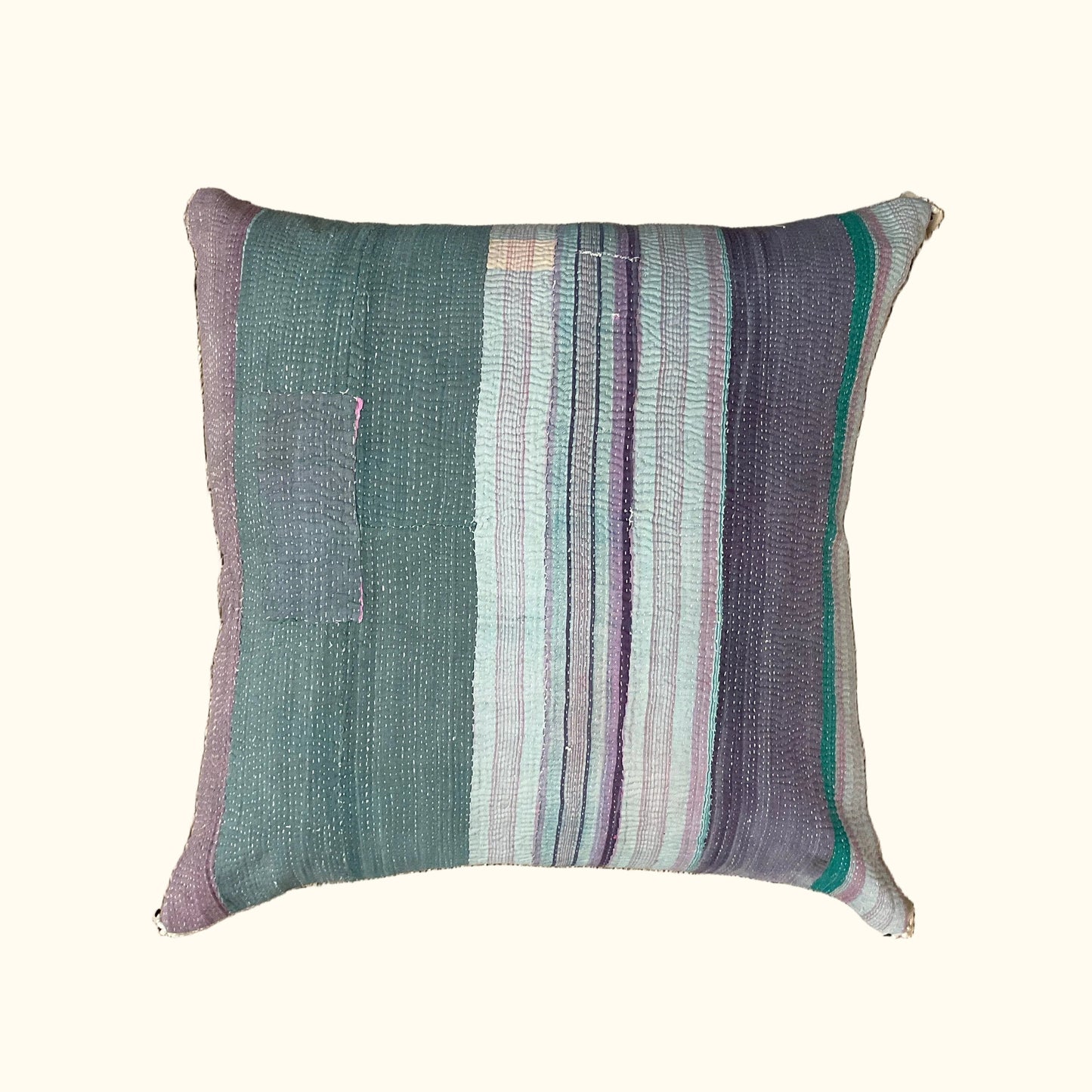 Vintage Kantha Pillow - 20 x 20 - India - 543a