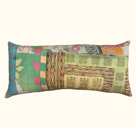 Vintage Kantha Pillow - 16" x 36" - India - 540a