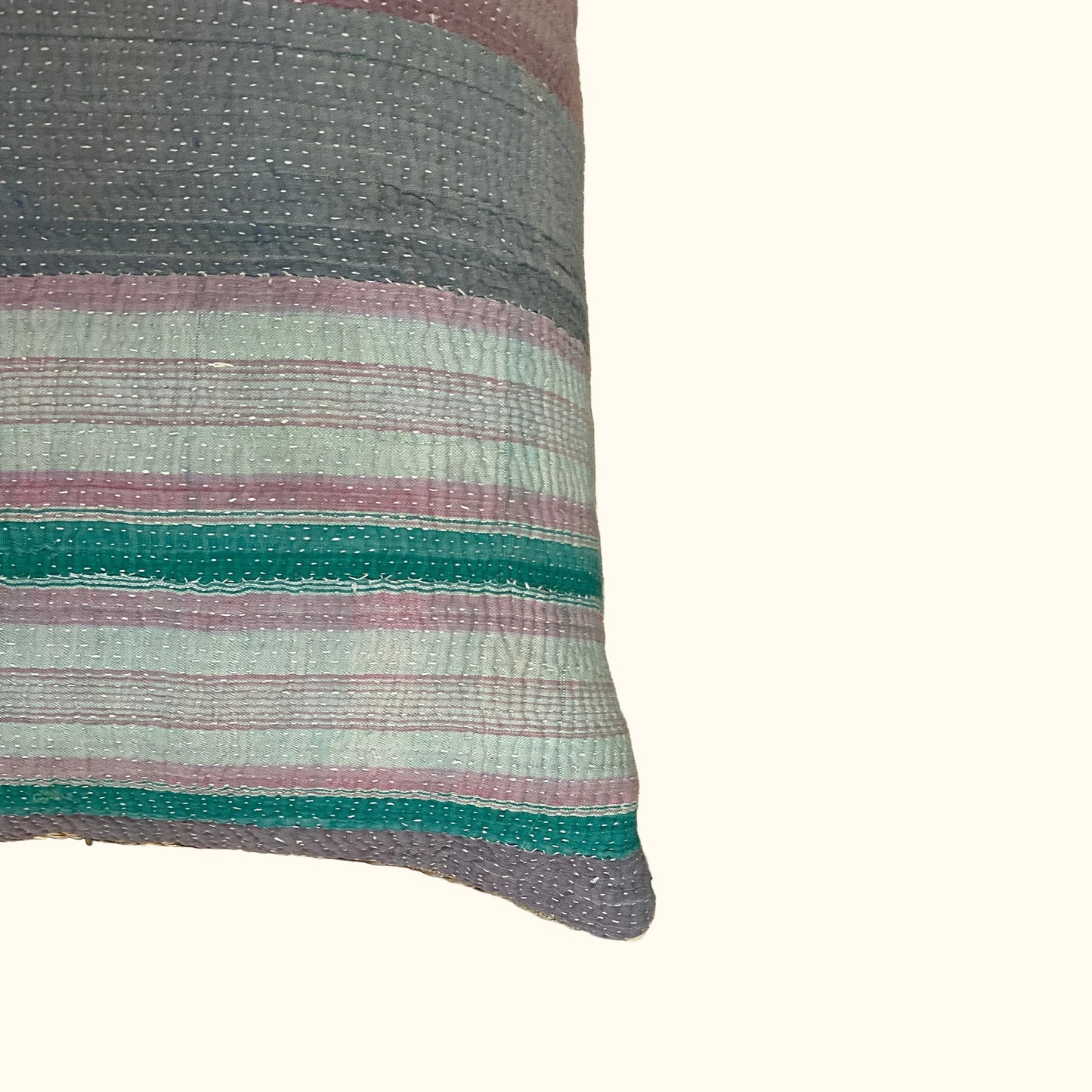 Vintage Kantha Pillow - 16" x 24" - India - 543c