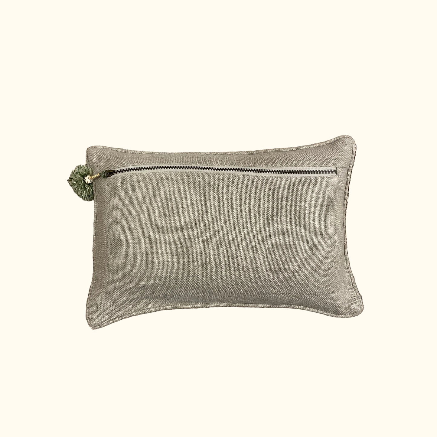Vintage Crewel Wool Embroidery Pillow - 11" x 17" - 565a