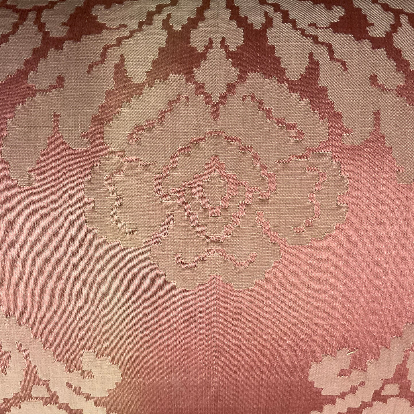 Vintage Silk Damask Pillow - 11" x 17" - 545a