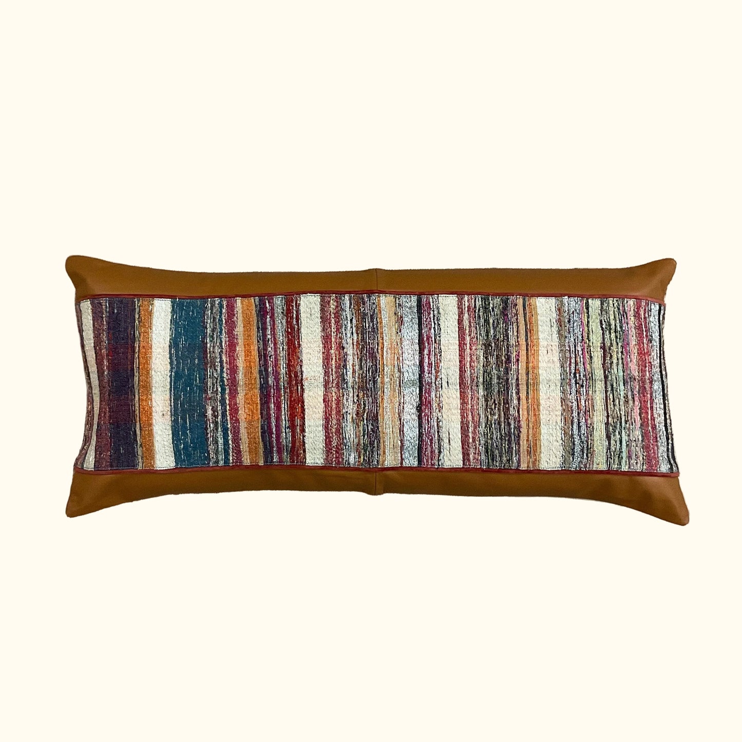 Vintage Recycled Yarn Runner Pillow - 16 x 36 - Japan - 550a