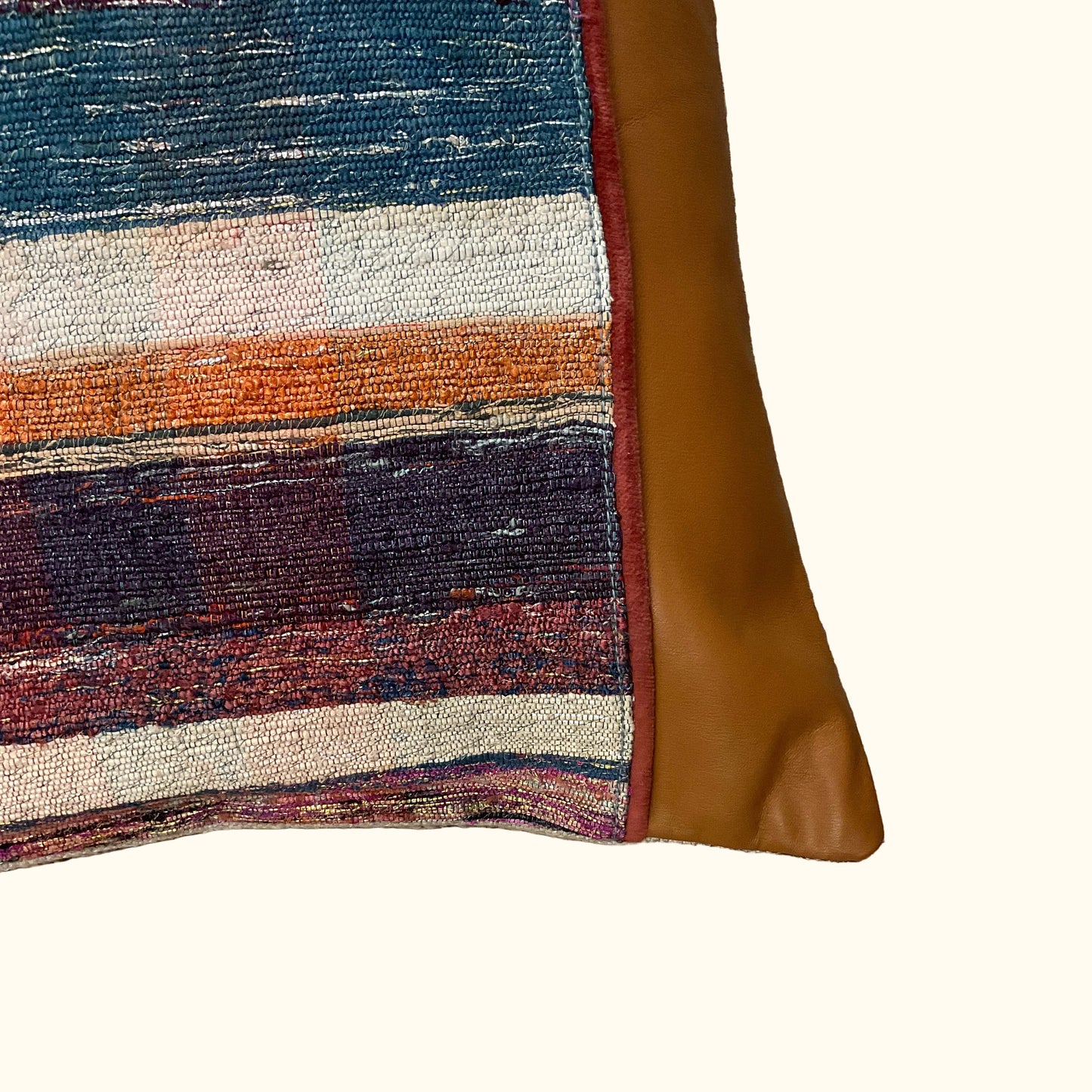 Vintage Recycled Yarn Runner Pillow - 16 x 36 - Japan - 550a
