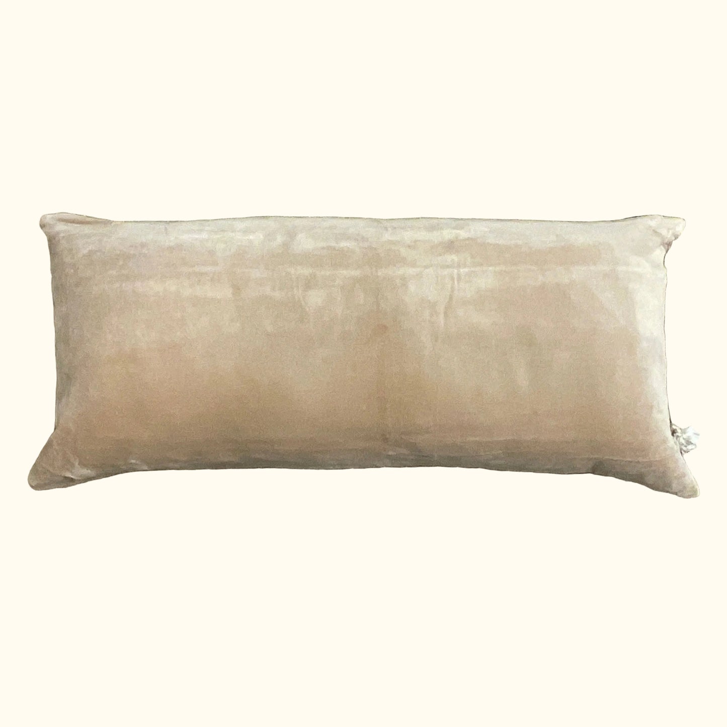 Vintage Floral Embroidery on Linen Pillow - 16 x 36 - 558a