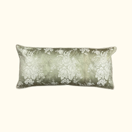 Vintage Silk Damask Pillow - 16 x 36 - 546b