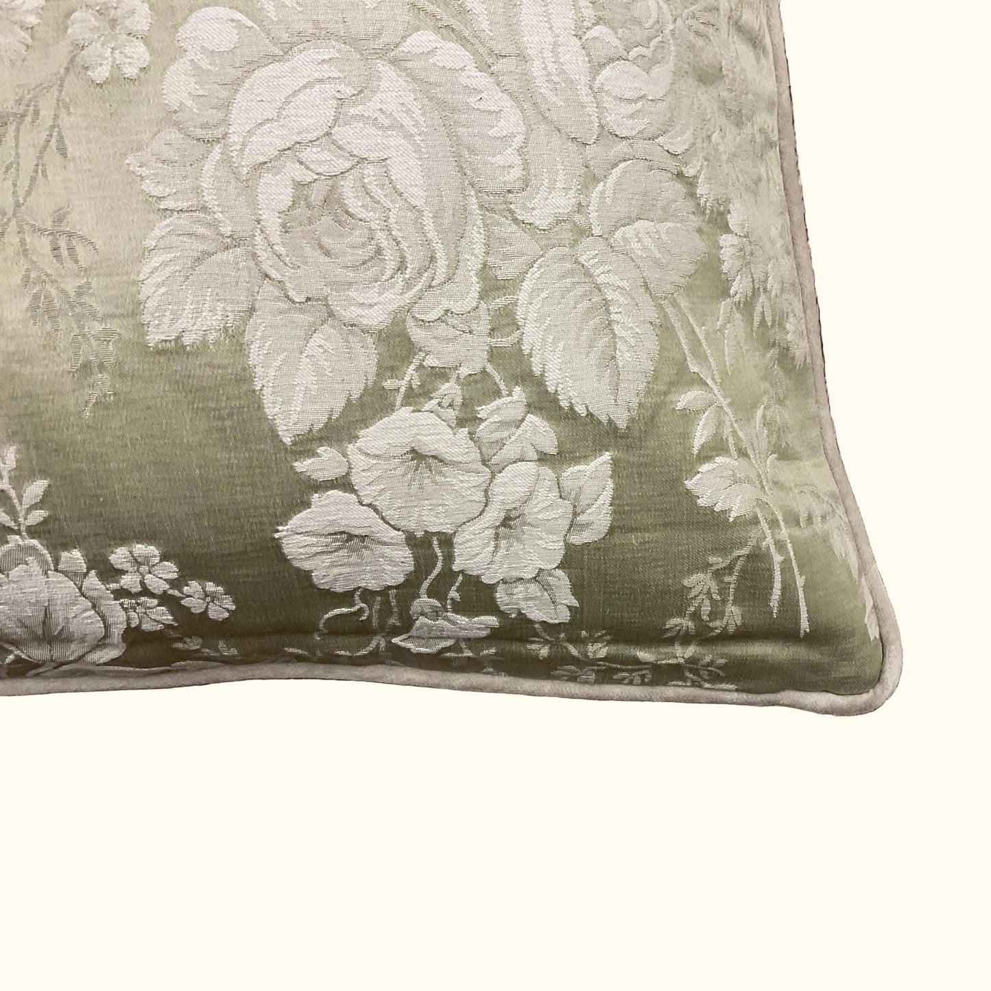 Vintage Silk Damask Pillow - 16 x 36 - 546b