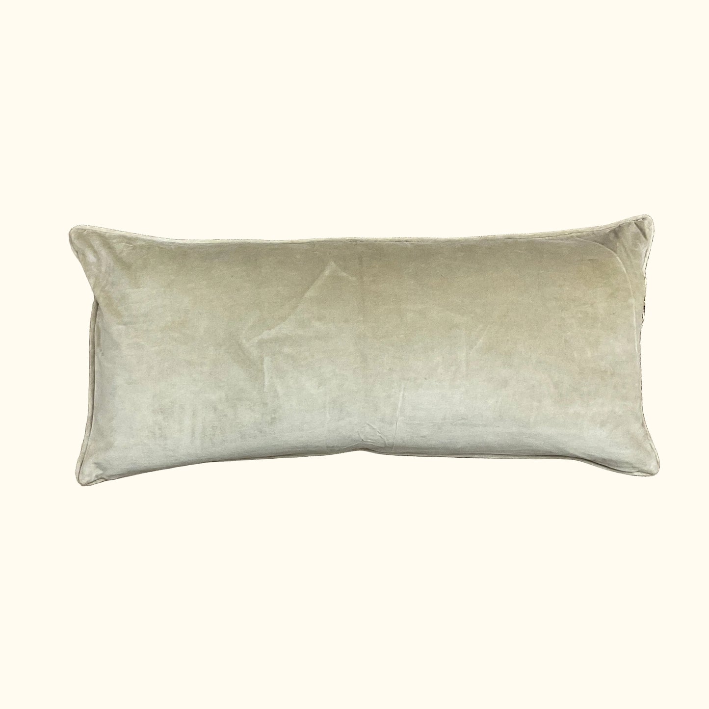 Vintage Silk Damask Pillow - 16 x 36 - 546b