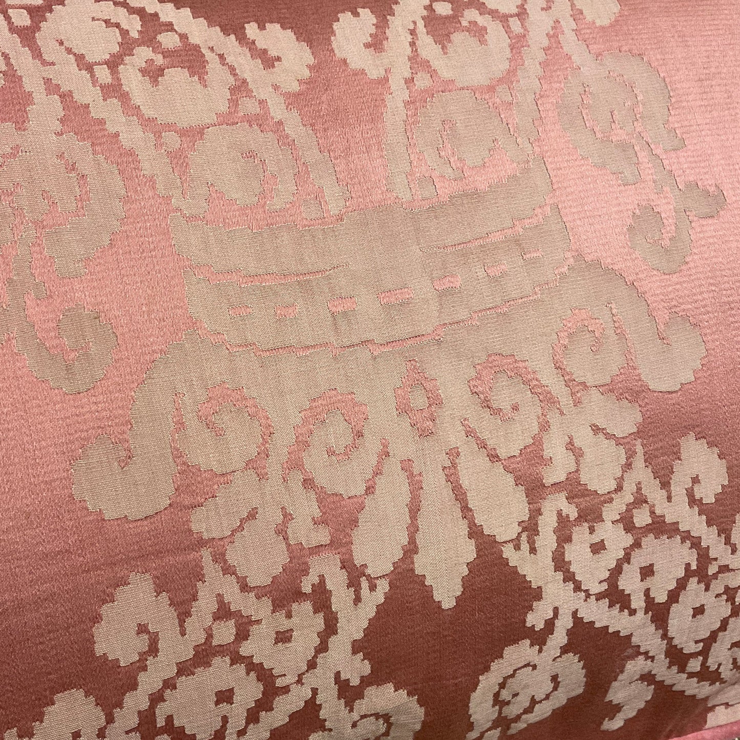 Vintage Silk Damask Pillow - 16" x 24" - 545b