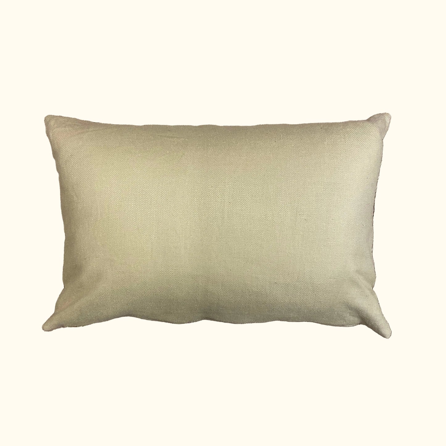 Vintage Floral Embroidery on Linen Pillow - 16" x 24" - 558b