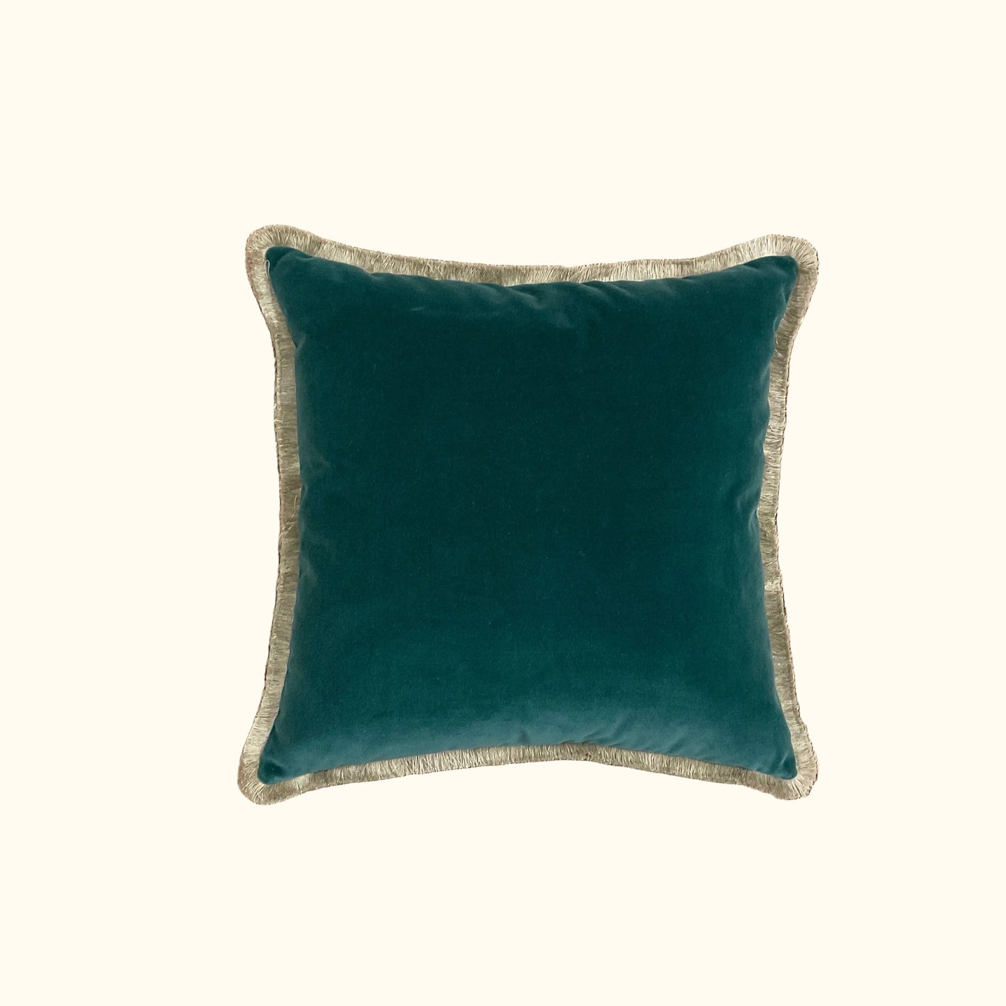 Ivy Cotton Velvet with Fringe Pillow - 20" x 20" - USA - S107