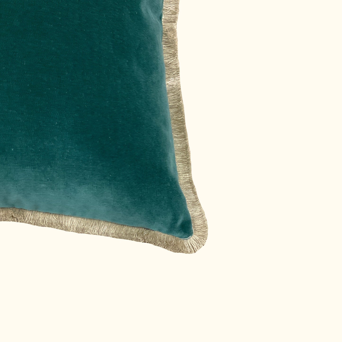 Ivy Cotton Velvet with Fringe Pillow - 20" x 20" - USA - S107