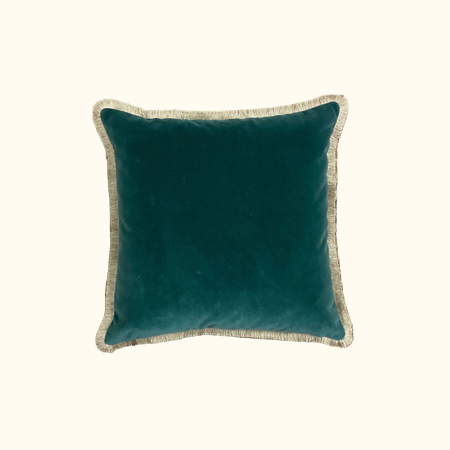 Ivy Cotton Velvet with Fringe Pillow - 20" x 20" - USA - S107