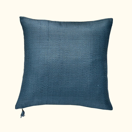 Leather Weave-22x22-Indigo Pillow